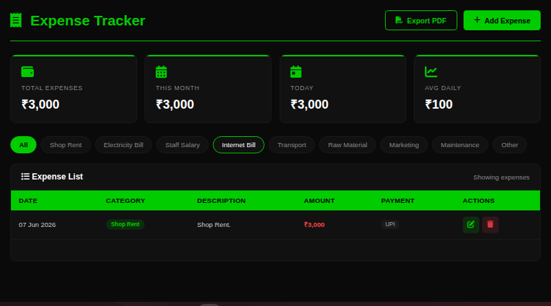 Billexa Expense Tracking